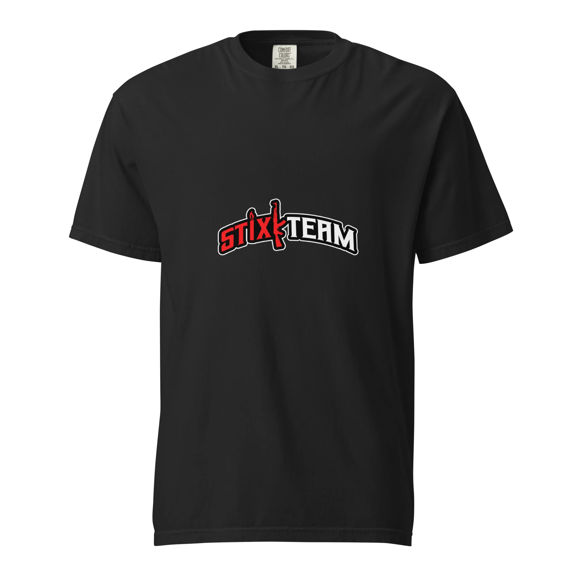 Hardbody Scottyy — StixkTeam Tee (Black) product mockup