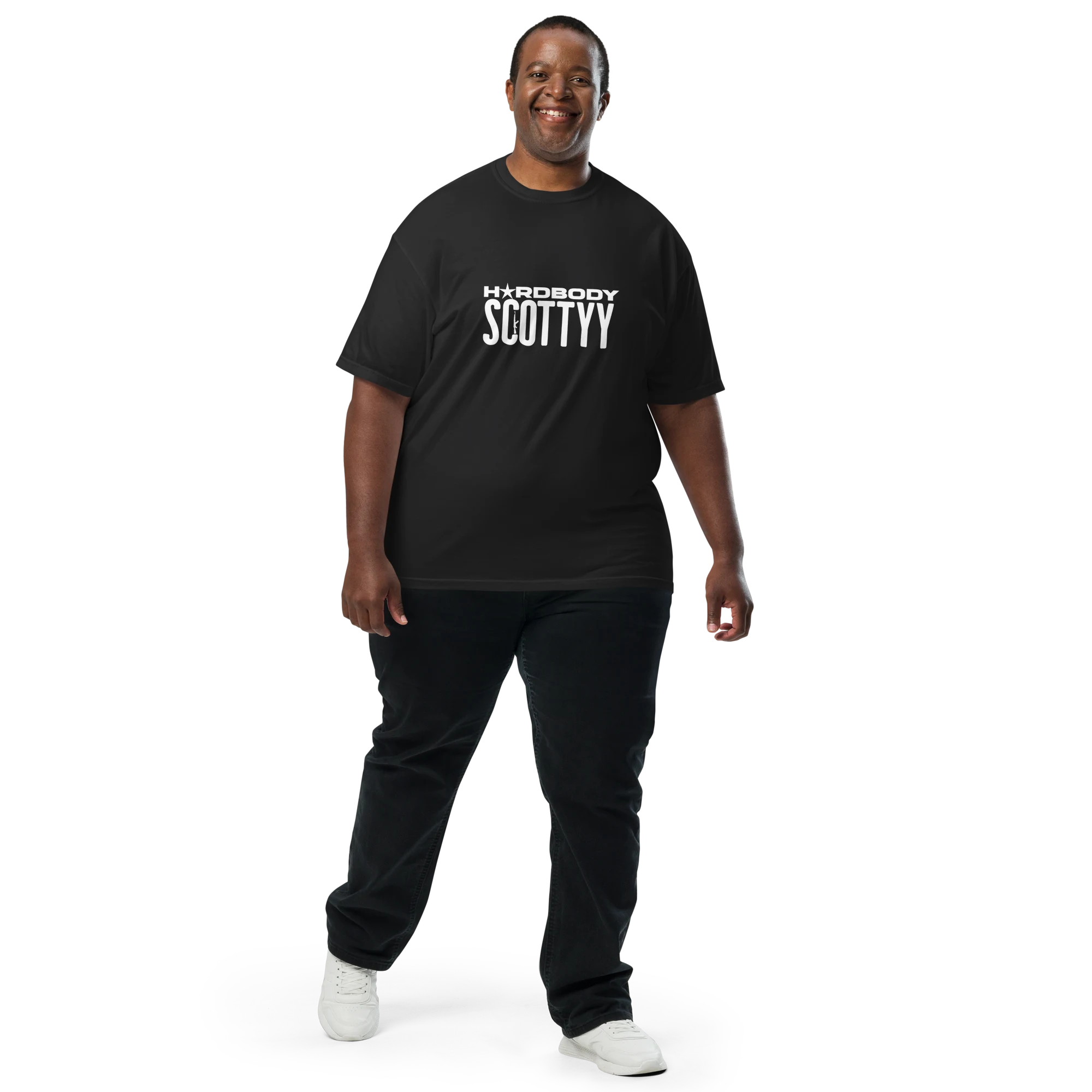 Printful mockup of Hardbody Wordmark Tee